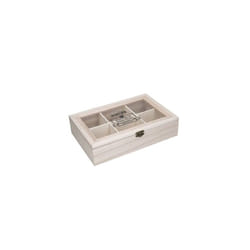 Wooden Six Compartment Tea Bag Storage Chest Caddy Kitchen Container