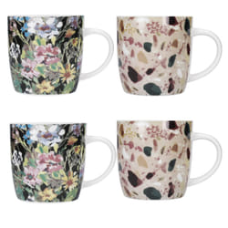 Lots Of Mugs & Kisses Terrazzo Floral Set Of 4 Coffee Barrel Cups