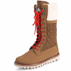 POLAR Womens Faux Fur Warm Thermal Waterproof Outdoor Walking Snow Winter Rubber Sole Calf Boots - Tan/Beige Shearling - EU38 ...