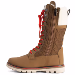 POLAR Womens Faux Fur Warm Thermal Waterproof Outdoor Walking Snow Winter Rubber Sole Calf Boots - Tan/Beige Shearling - EU38/US7 - YC0601