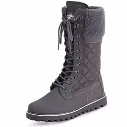 POLAR Womens Faux Fur Warm Thermal Waterproof Outdoor Walking Snow Winter Rubber Sole Calf Boots - Grey/Grey Shearling - EU40 ...