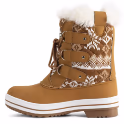 POLAR Womens Mid Padded Thermal Durable Rubber Sole Waterproof Winter Snow Faux Fur Boots - Tan Cardy - EU39/US8 - YC0635