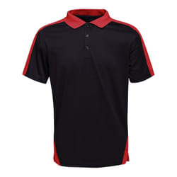 Regatta Contrast Coolweave Pique Polo Shirt - XS, Black/Classic Red