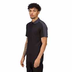 Regatta Contrast Coolweave Pique Polo Shirt - S, Black/Seal Grey