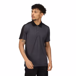 Regatta Contrast Coolweave Pique Polo Shirt - XS, Seal Grey/Black