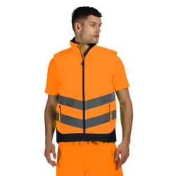 Regatta Professional Mens Hi Vis Pro Body Warmer - M, Orange/Navy