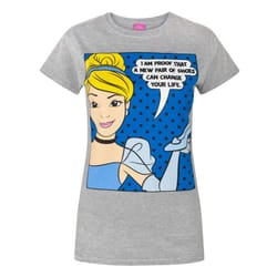 Disney Womens/Ladies Princess Cinderella New Shoes T-Shirt - S, Grey