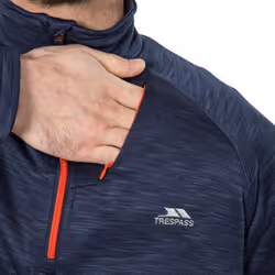 Trespass Mens Collins Half Zip Fleece Top - S, Navy Marl - Additional view 5