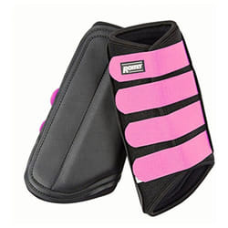 Roma Neoprene Brushing Boots - Pony, Black/Pink