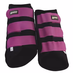 Roma Neoprene Brushing Boots - Pony, Black/Purple