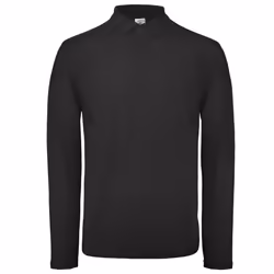 B&C Collection Mens Long Sleeve Polo Shirt - XS, Black