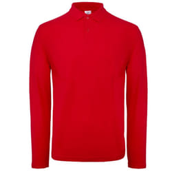 B&C Collection Mens Long Sleeve Polo Shirt - XS, Red