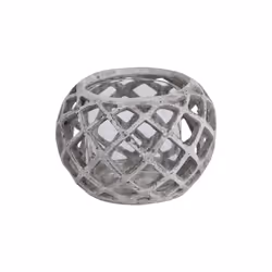 Hill Interiors Round Ceramic Lattice Hurricane Lantern