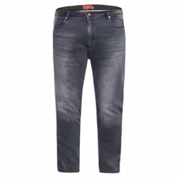 Duke Mens Benson King Size Tapered Fit Stretch Jeans - 54L, Grey Stonewash