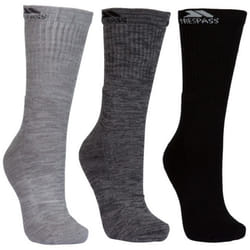 Trespass Mens Jackbarrow Trekking Socks (Pack Of 3) - UK 4-7, Carbon Melange/Stone Melange/Black
