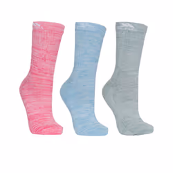 Trespass Womens/Ladies Helvellyn Trekking Socks (Pack Of 3) - 3-6 UK, Rose Melange/Blue Melange/Sage Melange