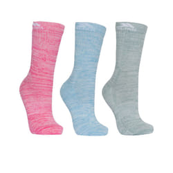 Trespass Womens/Ladies Helvellyn Trekking Socks (Pack Of 3) - 3-6 UK, Rose Melange/Blue Melange/Sage Melange