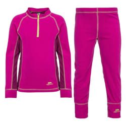 Trespass Childrens/Kids Bubbles Fleece Top And Bottom Base Layers - 2-3 Years, Azalea X