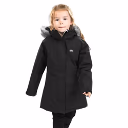Trespass Childrens Girls Fame Waterproof Parka Jacket - 5-6 Years, Black