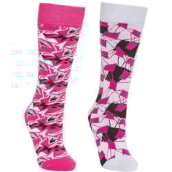 Trespass Childrens/Kids Rockies Ski Socks (Pack Of 2) - 12-3 Child UK, Platinum/Pink Lady