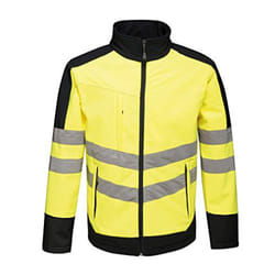 Regatta Unisex Hi Vis Pro Reflective Softshell Work Jacket - 3XL, Yellow/Navy
