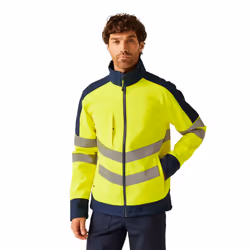 Regatta Unisex Hi Vis Pro Reflective Softshell Work Jacket - 3XL, Yellow/Navy