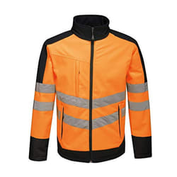 Regatta Unisex Hi Vis Pro Reflective Softshell Work Jacket - L, Orange/Navy
