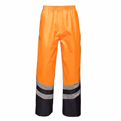 Regatta Unisex Hi Vis Pro Reflective Work Over Trousers - M, Orange/Navy