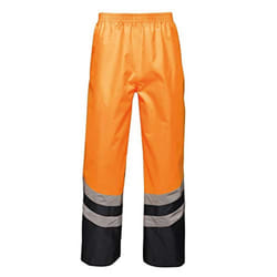 Regatta Unisex Hi Vis Pro Reflective Work Over Trousers - M, Orange/Navy