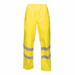 Regatta Unisex Hi Vis Pro Reflective Packaway Work Over Trousers - 2XL, Yellow