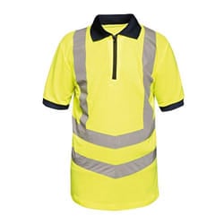 Regatta Mens Hi Vis Pro Reflective Work Polo Shirt - XL, Yellow/Navy