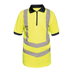 Regatta Mens Hi Vis Pro Reflective Work Polo Shirt - 2XL, Yellow/Navy