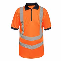 Regatta Mens Hi Vis Pro Reflective Work Polo Shirt - M, Orange/Navy