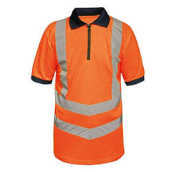 Regatta Mens Hi Vis Pro Reflective Work Polo Shirt - XL, Orange/Navy