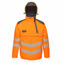 Regatta Mens Tactical Hi Vis Waterproof Reflective Overhead Bomber Jacket - 3XL, Orange/Grey