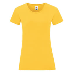 Fruit Of The Loom Womens/Ladies Iconic T-Shirt - S, Sunflower Yellow