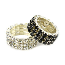 Lincoln Diamante Plaiting Bands (Pack of 5) - One Size, Black