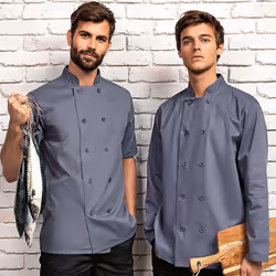 Premier Unisex Chefs Jacket - XXL, Steel Grey