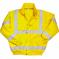 Warrior Mens Tulsa Hi-Vis Bomber Jacket - XL, Fluorescent Yellow