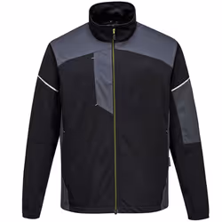 Portwest Mens PW3 Flex Shell Jacket - 3XL, Black/Zoom Grey