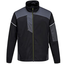 Portwest Mens PW3 Flex Shell Jacket - 3XL, Black/Zoom Grey