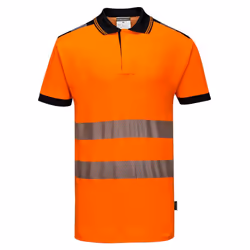 Portwest Mens PW3 Hi-Vis Polo Shirt - 3XL, Orange/Black