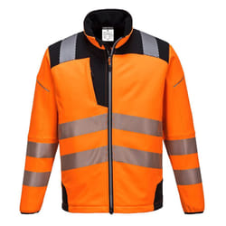 Portwest Mens PW3 Hi-Vis Soft Shell Jacket - S, Orange/Black