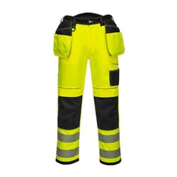 Portwest Mens PW3 Hi-Vis Trousers - 42R, Yellow/Black