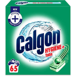 Calgon Hygiene Plus Washing Machine Water Softener, 65 Tablets