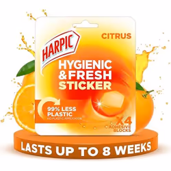 Harpic Hygienic & Fresh Citrus Toilet Stickers Adhesive Toilet Blo