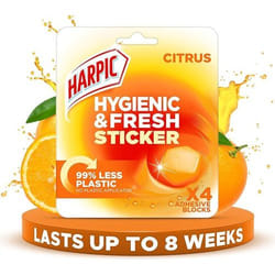 Harpic Hygienic &amp; Fresh Citrus Toilet Stickers Adhesive Toilet Blo