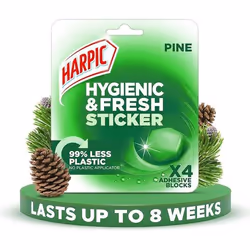 Harpic Hygienic & Fresh Pine Toilet Stickers Adhesive Toilet Block