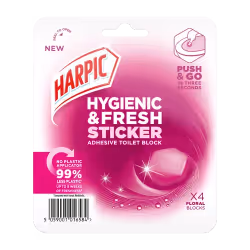 Harpic Hygienic And Fresh Floral Toilet Stickers Freshener (Pack 4) -
