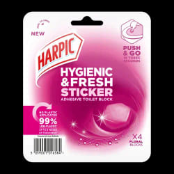 Harpic Hygienic And Fresh Floral Toilet Stickers Freshener (Pack 4) -